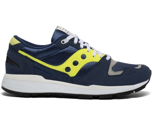 Tenis Saucony Azura Hombre Zapatos Originales Azules / Lime México MX-168-KH